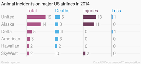 Animal incidents on major US airlines in 2014
