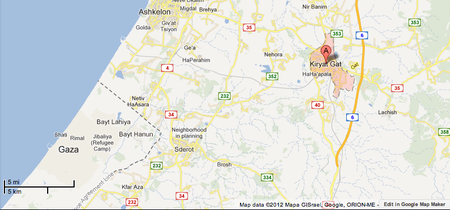 Kiryat Gat and Gaza