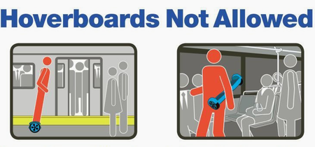 MTA hoverboard ban poster