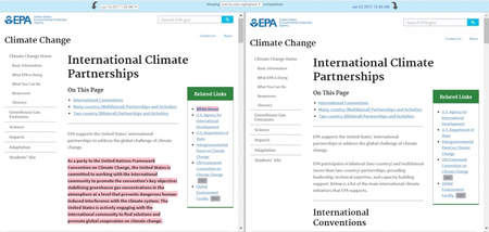 EPA page re: international climate partnerships