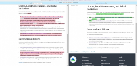 EPA page re: local government and international efforts