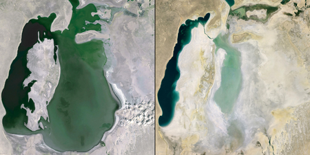 Aral Sea_Utzbekistan_1999 and 2013