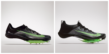 Product shots of the Nike Air Zoom Victory and Air Zoom Viperfly track spikes