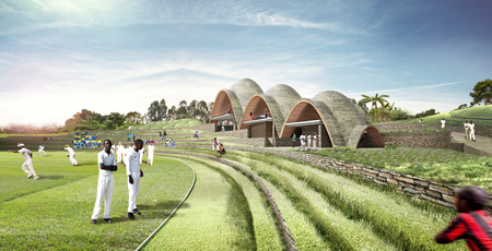 A model design of the proposed new national cricket stadium in Rwanda.