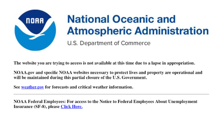 NOAA during the 2018 US government shutdown