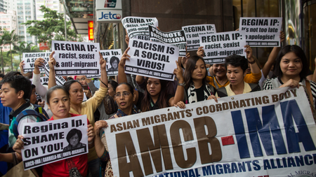 Filipinos protest racism in Hong Kong