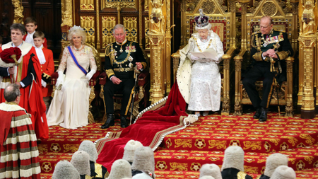 The Queen delivers a speech in 2013.