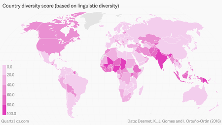 A map of country diversity scores.