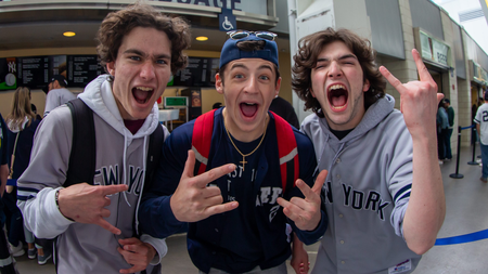 Yankees fans at opening day in New York City