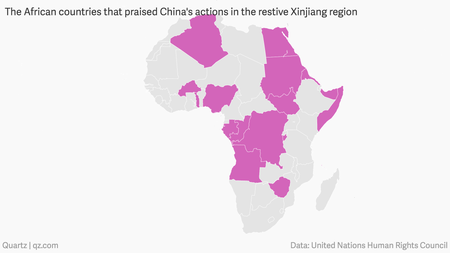 The African countries that praised China&#039;s actions in the restive Xinjiang region