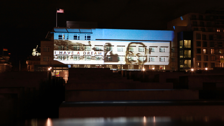 Projection on US Embassy Berlin