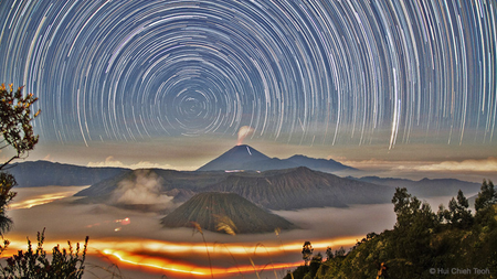 Volcanos and stars in East Java, Indonesia