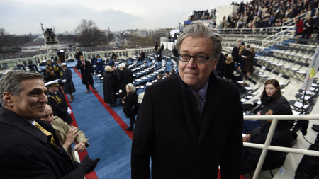 Steve Bannon, appointed chief strategist and senior counselor to President-elect Donald Trump, arrives for the Presidential Inauguration of Trump at the US Capitol in Washington, DC, January 20, 2017.