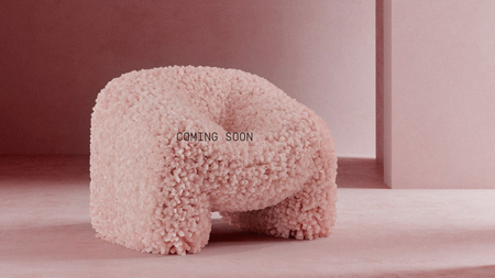 A rendering of a pink Hortensia armchair by Argentinian designer Andrés Reisinger.