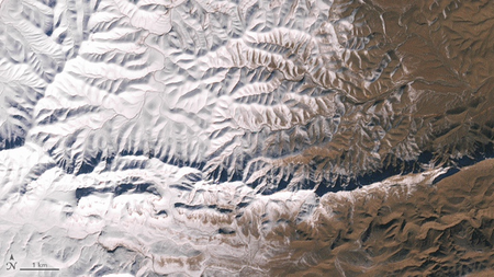 Snow in the Sahara; the view from above Morocco.