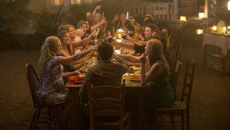 The remaining characters of True Blood gather around a dinner table