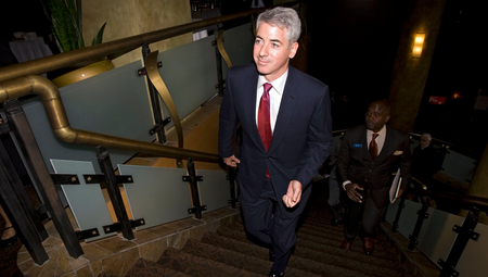 Bill Ackman, CEO of Pershing Square, arrives for annual meeting of Canadian Pacific Railway in Calgary.