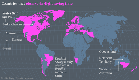 places that observe daylight savings