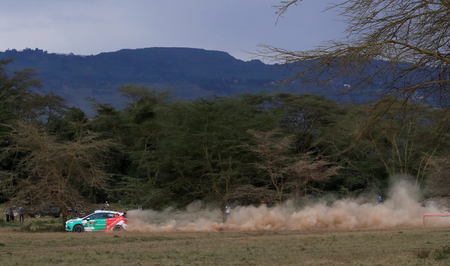 Ford driver Jeremy Wahome and co-driver Victor Okundi in action.