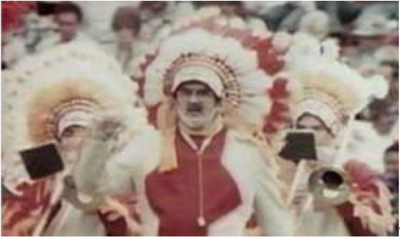 The Washington Redskins marching band had worn Native American headdresses as part of its uniforms between the 1960s and the 1990.
