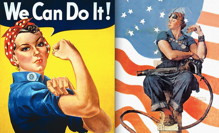 SEXIST Rosie the Riveter PHOTO World War 2 Propaganda Recruiting Poster 