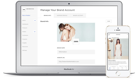 Spring Screenshot Brand Account, mobile shopping startup