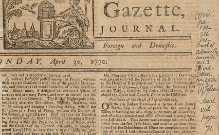 Marginalia in the Boston Gazette and Country Journal
