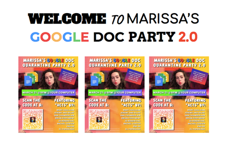 Marissa Goldman invites audiences into her Google Doc Party with colorful, chaotic graphics