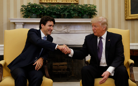 Trudeau Trump handshake oval office