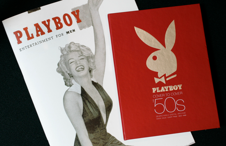A picture of the first Playboy magazine with Marilyn Monroe on the cover