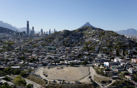 A general view shows the rough Cerro de la Campana neighbourhood in Monterrey