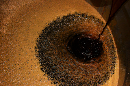 Coffee inside brewing vat