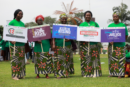 Environmental groups call for global climate strike action during a rally in Abuja, Nigeria September 20, 2019.