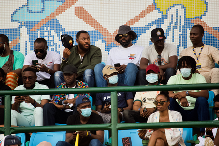 Spectators at the first official match of Sporting Lagos FC in Lagos, Nigeria