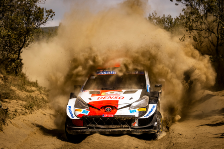 Toyota&#039;s Sébastien Ogier and his co-driver Julien Ingrassia in action.