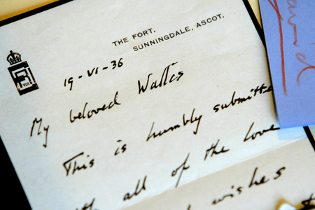 A love letter from Edward VIII is seen at Christies auction house in Rome June 16, 2004.
