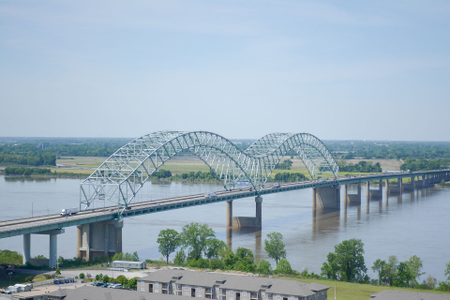 Hernando de Soto Bridge between West Memphis, Arkansas, and Memphis, Tennessee