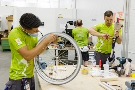 Ottobock shipped 18 metric tons of equipment and machinery to its Tokyo Paralympics workshop