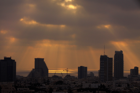 View of the Mediterranean Sea from the oncology ward of Tel Aviv Medical Center at sunset.