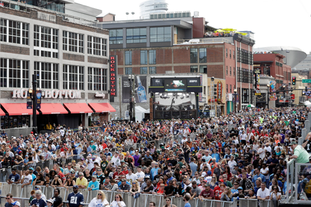 Downtown Nashville is blocked off for the NFL draft