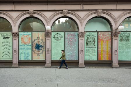 &quot;What Democracy Looked Like&quot; currently on display at The Cooper Union&#039;s windows in New York City.