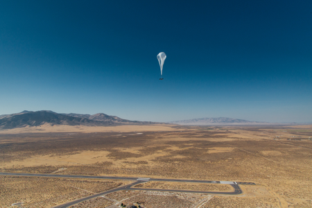 A Loon balloon on its way to Puerto Rico from Nevada.
