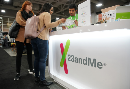 A 23andMe booth at a conference.