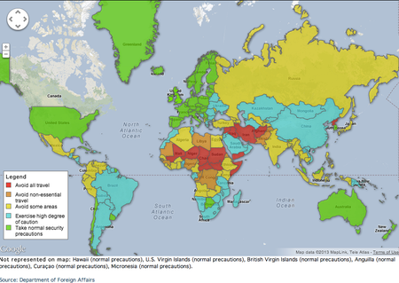 Map of the Most Dangerous Places on Earth