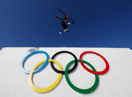Freestyle skier Eileen Gu competes for China in the Big Air ski final on Feb. 8, 2022, at the Beijing Winter Olympics.