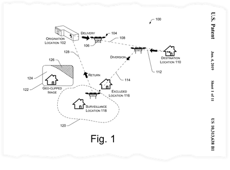 An image from Amazon&#039;s patent for &quot;surveillance as a service.&quot;