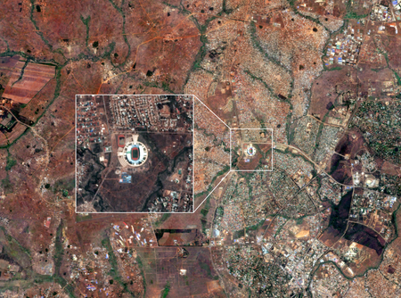 Bingu National Stadium in Lilongwe, Malawi, composite of data from 2017-2018