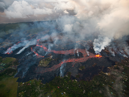 Hawaii's Kilauea volcano: Aerial photos show lava's slow-motion ...