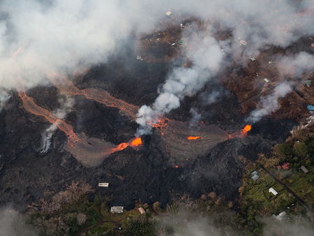 Hawaii's Kilauea volcano: Aerial photos show lava's slow-motion ...