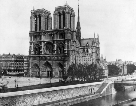 This 1911, file photo shows the Notre Dame Cathedral, on the island called Ile de la Cite in Paris. Art experts around the world reacted with horror to news of the fire that ravaged cathedral on Monday, April 15, 2019. One shell-shocked art expert is calling the beloved Gothic masterpiece ‘one of the great monuments to the best of civilization.’